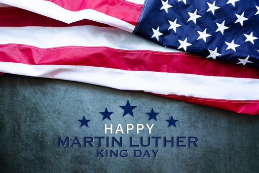 Martin Luther King Day Anniversary - American flag on abstract background