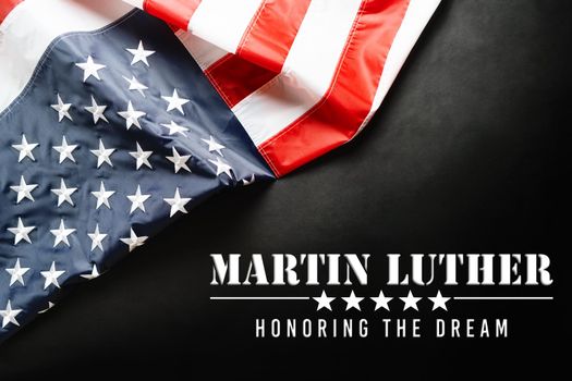 Martin Luther King Day Anniversary - American flag on abstract background