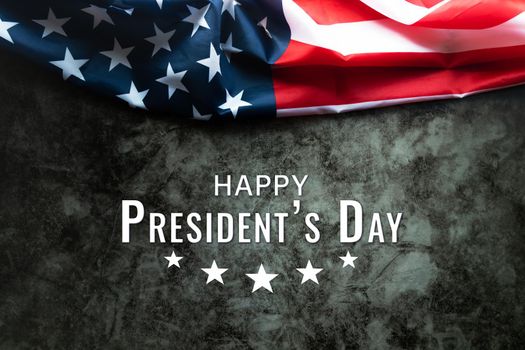 Presidents' Day Typography abstract Background with American Flag