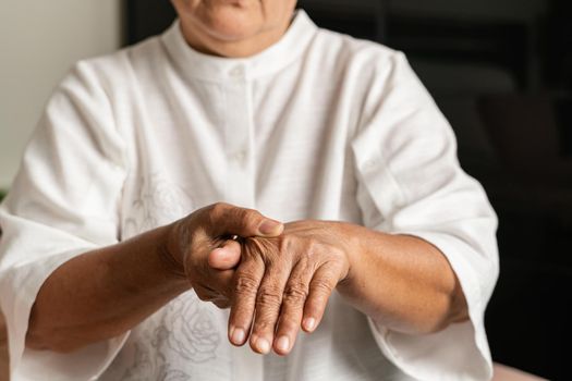 hand pain of old woman, healthcare problem of senior concept