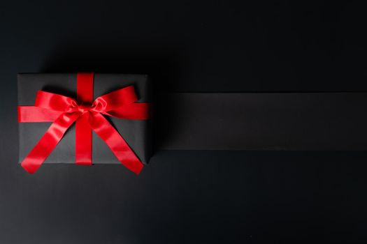 Black Friday sale, black gift box for online shopping