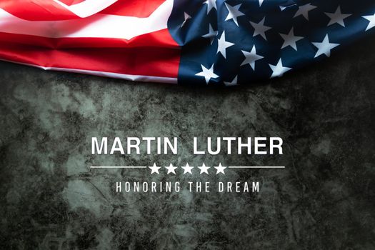 Martin Luther King Day Anniversary - American flag on abstract background