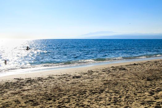 Morning on the Salinas beach in Cabo de Gata, Almeria, Spain