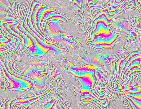 Hippie Trippy Psychedelic Rainbow Background LSD Colorful Wallpaper. Abstract Hypnotic Illusion. Hippie Retro Texture Glitch and Disco.