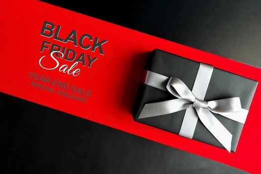 Black Friday sale, black gift box for online shopping