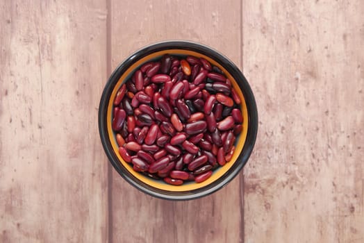Grains Red bean in a bowl on table
