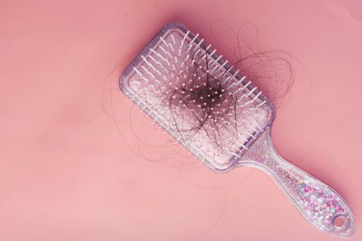 a brush with lost hair
