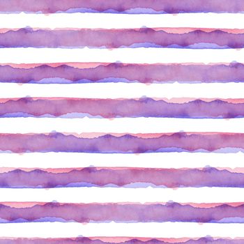 Abstract Pink Blue Stripes Watercolor Background.Line Seamless Pattern for Fabric Textile and Paper. Simple Hand Painted Stripe.