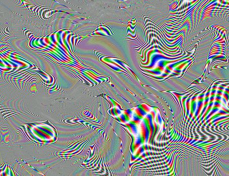 Trippy Psychedelic Rainbow Background Glitch LSD Colorful Wallpaper. 60s Abstract Hypnotic Illusion. Hippie Retro Texture. hallucinations.