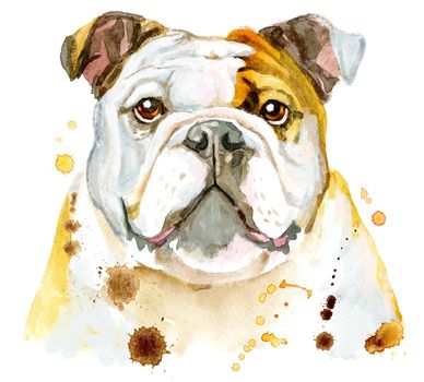 Cute Dog. Dog T-shirt graphics. watercolor Dog illustration