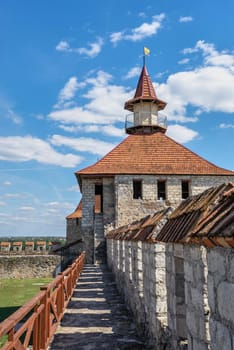 Bender, Moldova 06.09.2021.  Fortress walls and towers of the Tighina Fortress in Bender, Transnistria or Moldova, on a sunny summer day