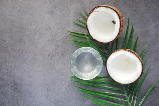slice of fresh coconut on a table cloth .