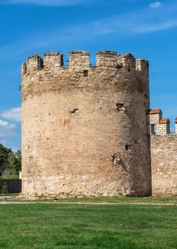 Bender, Moldova 06.09.2021.  Fortress walls and towers of the Tighina Fortress in Bender, Transnistria or Moldova, on a sunny summer day