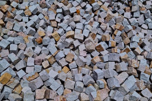 View of small cement bricks, wall texture, background