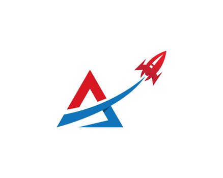 Rocket ilustration logo vector icon template