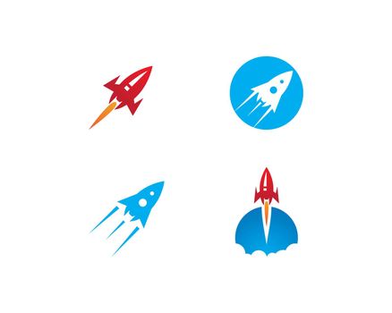 Rocket ilustration logo vector icon template