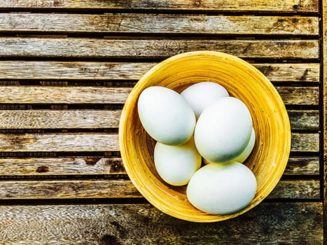 Chicken Eggs in a Bowl