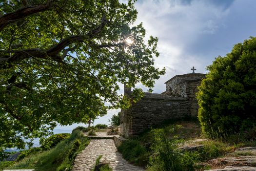 Orthodox monastery Saints Asomatos in Penteli, a mountain to the north of Athens at Greece.