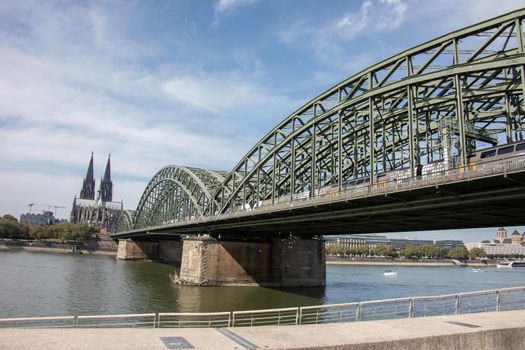 Arch bridge in Cologne over the Rhine