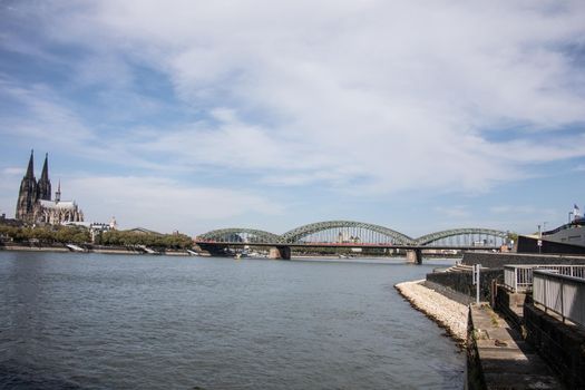 Arch bridge in Cologne over the Rhine