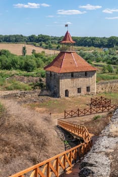 Bender, Moldova 06.09.2021.  Fortress walls and towers of the Tighina Fortress in Bender, Transnistria or Moldova, on a sunny summer day