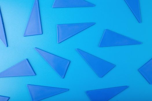 Blue modern abstract background with triangles. Concept of template for website, postcard, banner or flyer