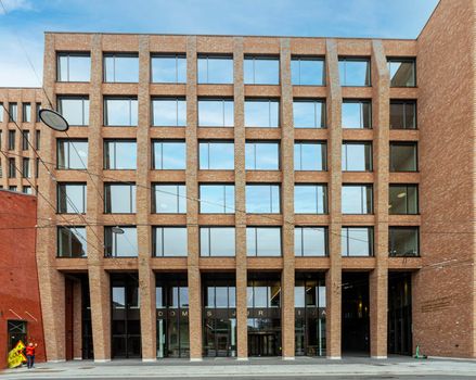 Oslo, Norway. September 2021.  exterior view of the Domus Juridica university department building in the city center