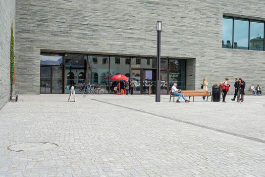 Oslo, Norway. September 2021.  exterior view of the national art museum building in the city center