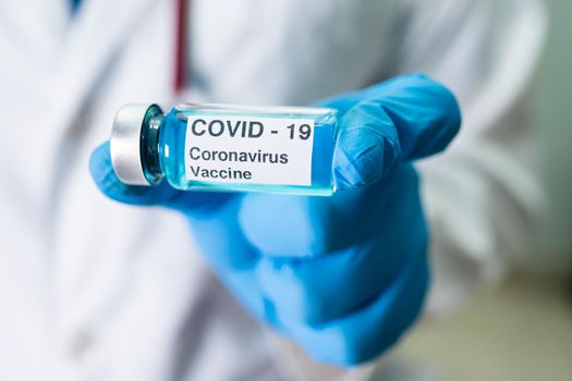 Covid-19 coronavirus vaccine development medical for doctor use to treat illness patients at hospital.