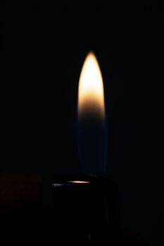 Bright fire lighters in the dark close up