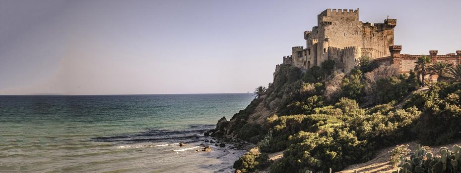 Falconara castle detail, banner image with copy space