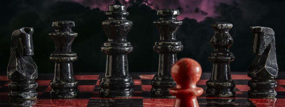 Chess game detail, banner image with copy space