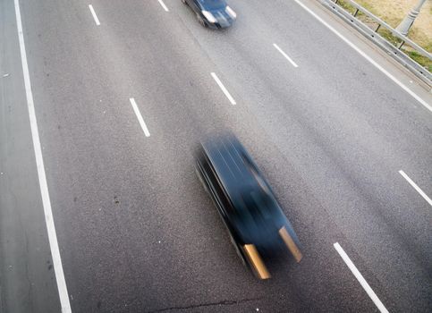 Streetracing cars on a road