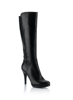 Modern fashionable women winter boot shot in studio