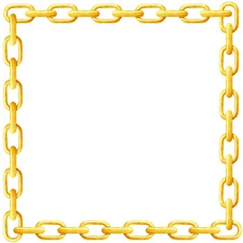 Square frame made of gold chain