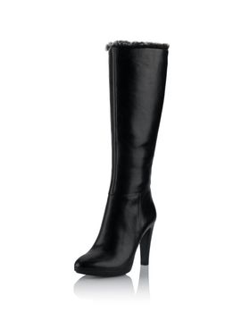 Modern fashionable women winter boot shot in studio