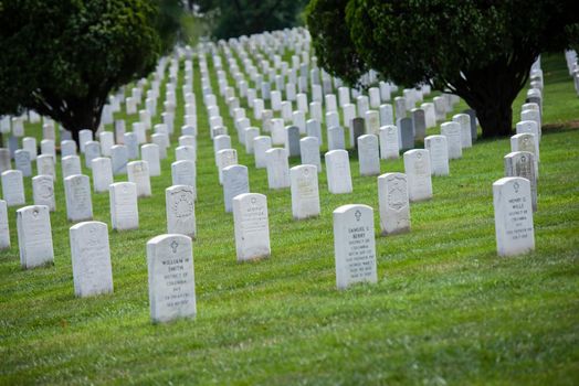 Gravestones at Arlington National Cemetery.