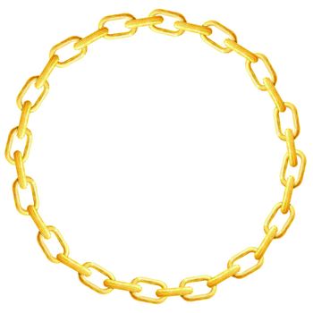 Circle frame made of gold chain