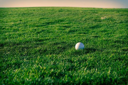 Golf course at sunset