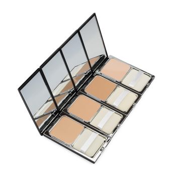 Makeup Powder with mirror on a white background