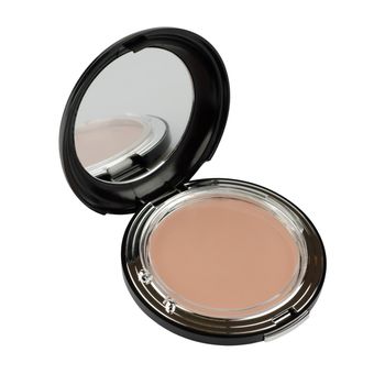 Makeup Powder with mirror on a white background