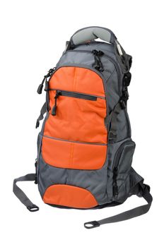Modern Backpack closeup shot over white background