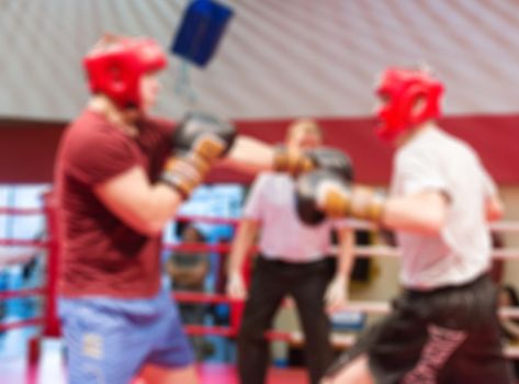 Boxing match abstract blur sports background with bokeh