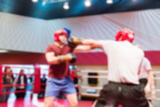 Boxing match abstract blur sports background with bokeh