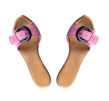 Modern fashionable women shoe shot in studio view from above