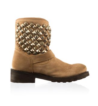Modern fashionable women winter boot shot in studio