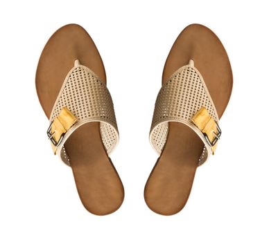 Modern fashionable women flip-flop shoe shot in studio