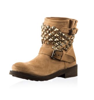 Modern fashionable women winter boot shot in studio