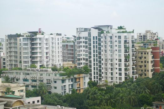 dhaka city buildings at sunny day .