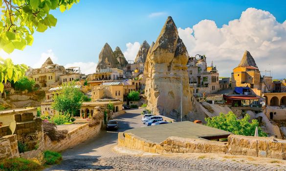 Stone road in Goreme city, Cappadocia, Turkey